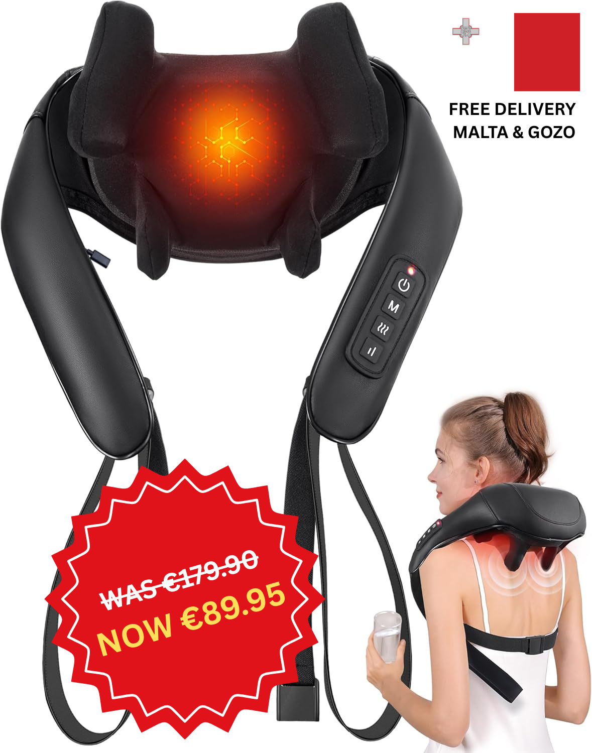 Cordless Back & Neck Massager with Heat